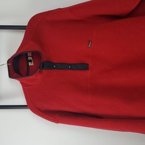 Vintage Woolrich Snap Pullover Fleece Jacket Red Long Sleeve Men Size XL Y2K